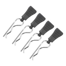DMiotech 4Pcs Body Clips Pins with Pull Tabs, Black Universal RC Cars Parts Shell Replacement Parts for 1/10 1/12 Scale RC Car