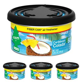 LITTLE TREES Fiber Can auto air freshener, Caribbean Colada, 4 count