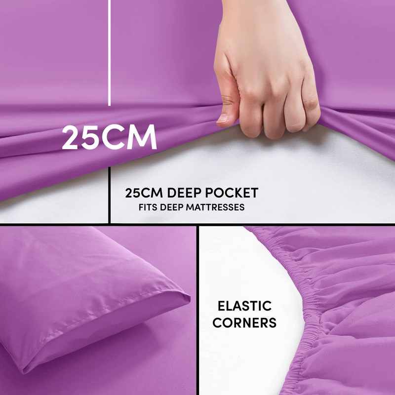 Moonlight Bedding Double Fitted Sheet - 25cm Deep Pockets Ultra
