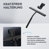 ovimar Naeroya Shower Squeegee, No Drilling, Stainless Steel, Black, Replaceable