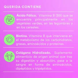 Suplemento Multivitaminico Mujer Querida Wu Nutrition 120 Capsulas Colágeno Hidrolizado Vitaminas y Minerales Biotina Acido Folico Calcio Magnesio Zinc Vitaminas C y D Bienestar
