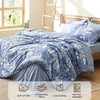 Bedsure Blue Full Comforter Set - 7 Pieces Floral Bedding