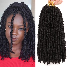 Passion Twist Hair Crochet Braids Hair Synthetic Hair for Braiding Braiding Hair Braids Extensions Fake Hair Extension Braid (25.3 cm (Pack of 8), 1B)