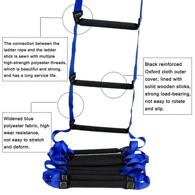 9.8ft Fire Escape Ladder - Emergency Safety Rope for 2-3