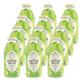 Harney & Sons Organic Supreme Green Unsweetened Iced Tea, Glass Bottles, 16oz bottles (Pack of 12)