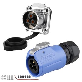 CNLINKO LP-20 3 Pin Screw Lock Waterproof Connector IP68 M20 Aviation Circular Quick Plug No Soldering Male Plug & Female Socket (LP20-3Pin)