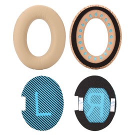 Replacement Earpads for Bose, WADEO Earpad Cushion 2 Pieces Memory Foam Kit Ear Cover for Bose Quietcomfort 2, QC2, Quiet Comfort 15, QC15, QC25, AE2, AE2i, AE2w, Around Ear Headphone, Khaki