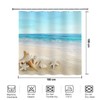 YISURE Shower Curtain Maritime Sea Beach Ocean Wave Starfish Shells