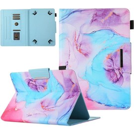 10 Inch Tablet Case, 10.1 Inch Tablet Cover, Multi-Angle Viewing Stand Case for 9.5-10.5 Inch Tablet - Color: Colored Marble