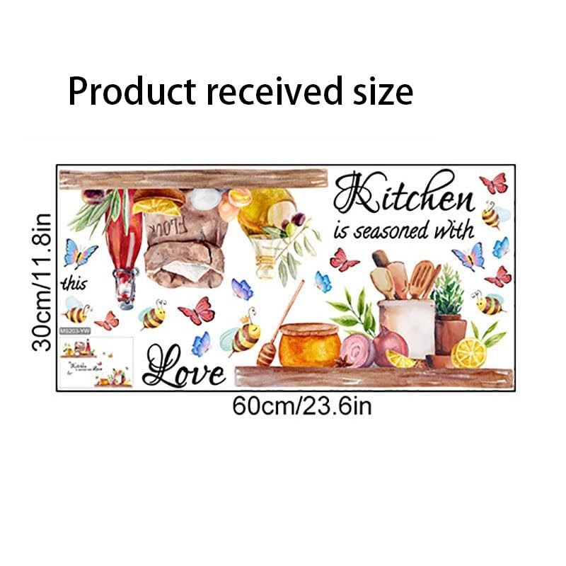 FUFUQUARE Kitchen Wall Stickers Inspirational Quote This Kitchen is Seasoned
