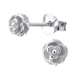 Laimons – Stud Earrings – 925 Sterling Silver – Women – Roses – Flowers
