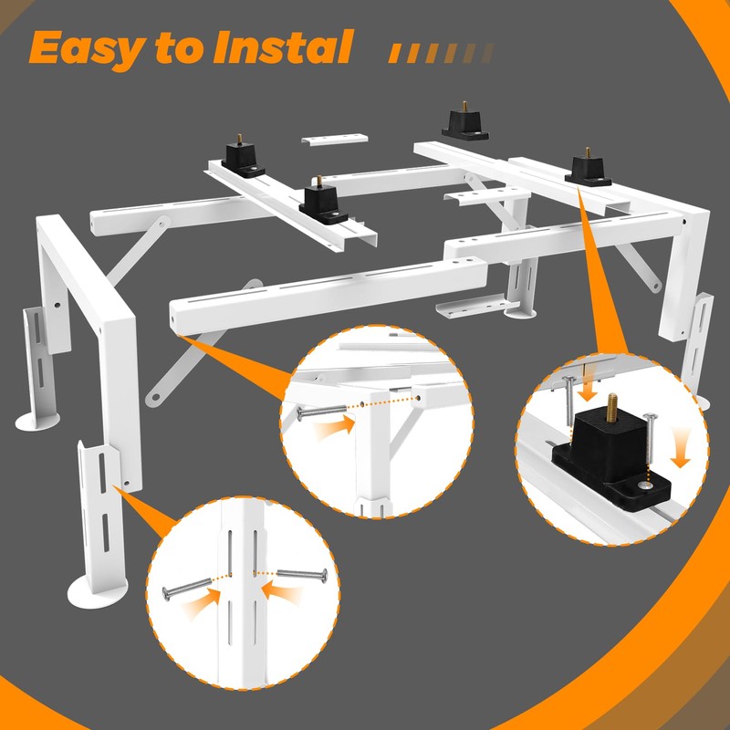 Mini Split Stand, Heavy Duty Adjustable Mini Split Ground Stand