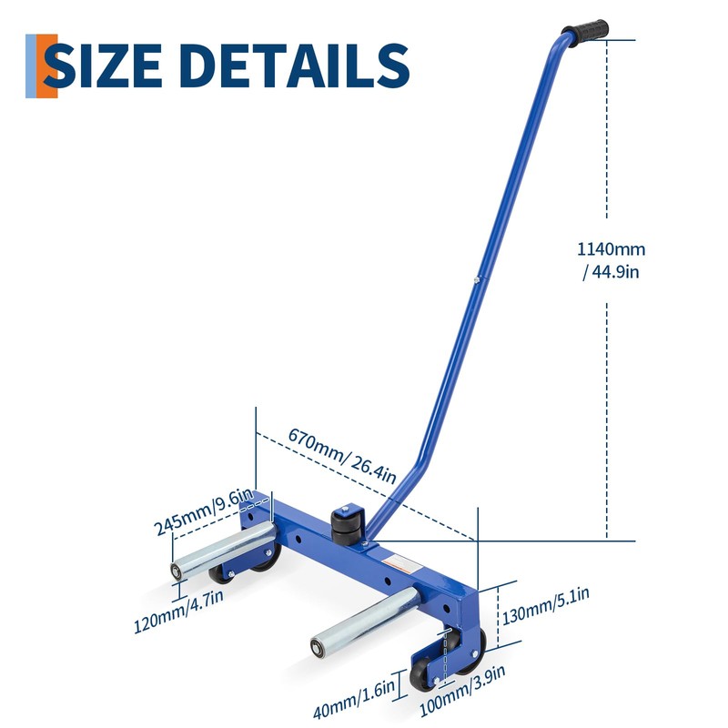 Garvee 500 Lbs Heavy-Duty Tire Dolly - Adjustable Tire Moving