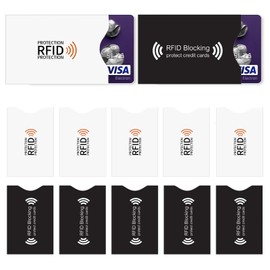 RWSEFK 10 Pcs Credit Card Protector RFID Blocking Sleeves for Wallets Debit Card Blocker Identity Card Holder Set for Women Men Identity Theft Protection