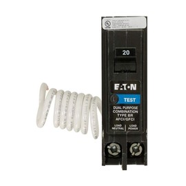 Eaton 15 amps Arc Fault/Ground Fault Single Pole Circuit Breaker