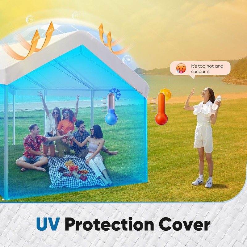 ADVANCE OUTDOOR Replacement Top Cover Tarp for 12x20 ft Carport