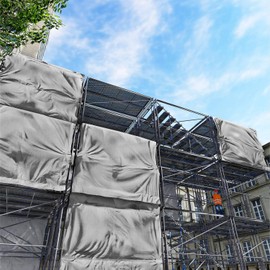 Windscreen4less 20' x 30' Heavy Duty 10 Mil Waterproof Silver Poly Tarp