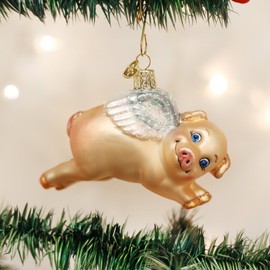 Old World Christmas Flying Pig Glass Blown Ornament