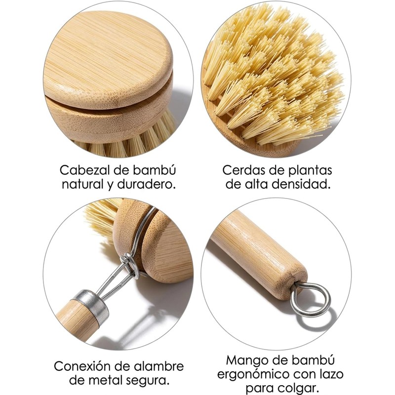 Cepillo para Trastes Cocina, 4 Piezas Juego De Cepillos para