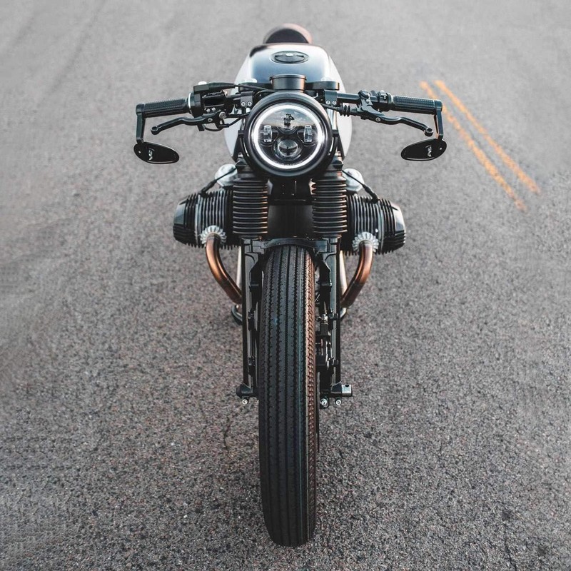 Gokelomg 7 Motorcycle Retro LED Headlight Base in Black