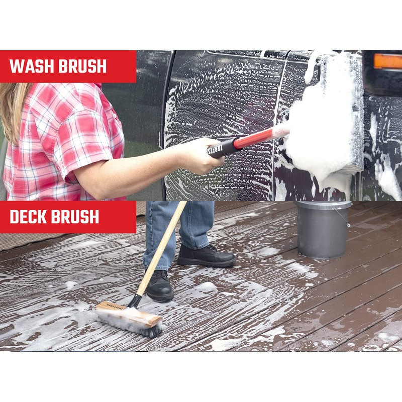 CRAFTSMAN CMXMKIT0100 2-Piece Long Handle Wash Brush Set with 10