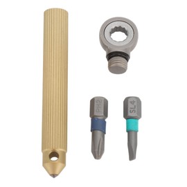 Right Angle Screwdriver Set Steel Slotted Crossed Keychain Screwdrivers Pocket EDC Tool with Brass Handle for Outdoor