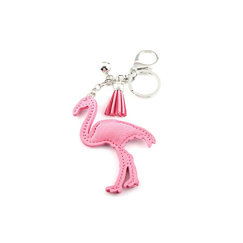 Flamingo Keychain, Elegant Pink Crystal Keychain Charm Pendant Gift Key