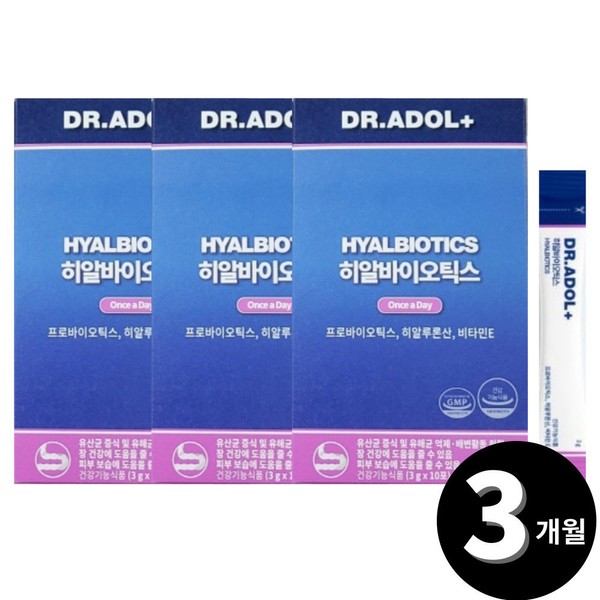 Dr. Adol Hyalbiotics, derived from female vaginal lactic acid bacteria, total 3-month supply / 닥터아돌 히알바이오틱스 여성 질 유산균 유래 총 3개월분