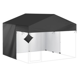 Iceberg Elf Outdoor Dog Kennel Cover Half Coverage for 10' Dx10' W 600D Heavy Duty Waterproof Kennel Covers for Dog Cages(Cover Only) Black