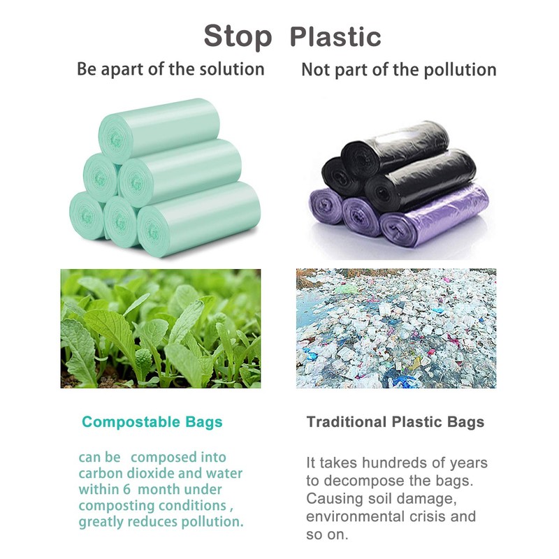 Small Trash Bags, 2.6 Gallon Compostable Trash Bags Bathroom Wastebasket