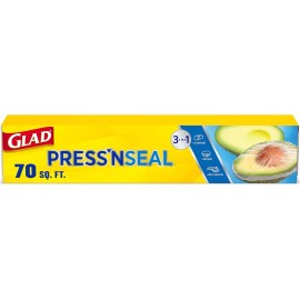 Glad Press'N Seal Plastic Food Wrap, 70 Square Foot Roll (Package May Vary)