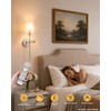 ECOBRT Battery Operated Wall Sconces Set of 2, Brushed Nickel