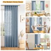 DWCN Semi Sheer Curtains Linen Textured Weave Rod Pocket Living