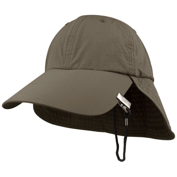 Juniper Outdoor Taslon UV Cap with Flap, One Size, Olive