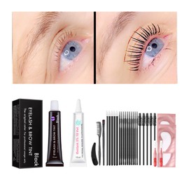 Black Lash T-i-n-t Kit, Keratin Black Eyelash D-y-e and Eyebrow T-i n t, 6 Week Voluminous Brow T-int, T-inting Look For Lash Perm/Lift/Lamination Treatment Dark Eyelash T-int Kit Only