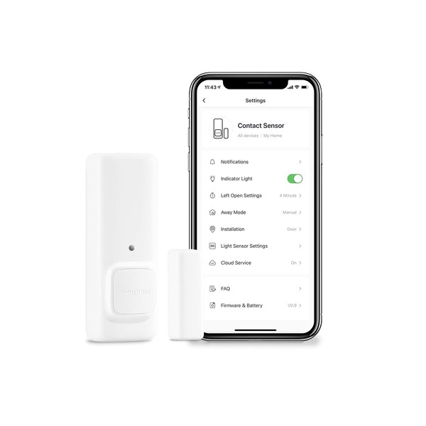 SwitchBot Door Alarm Contact Sensor - Smart Home Security Wireless Window Alarm and Door Sensor, Add SwitchBot Hub Mini to be Compatible with Alexa