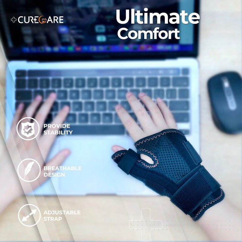 CURECARE Thumb Brace Left and Right, Reversible Thumb Splint for