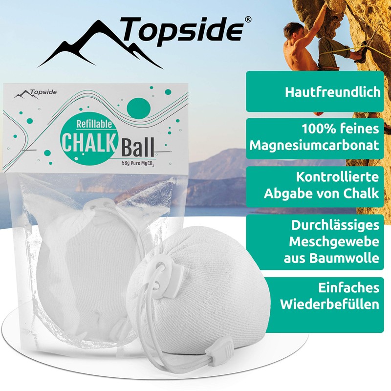 TOPSIDE 3 x Chalk Balls, Refillable, 56 g, Chalk Ball