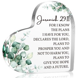 Christian Jeremiah 29:11 For I Know The Plans I Have For You Gifts for Women, Inspirational Bible Verse Scripture Gifts for Mom Girl Female Coworker Sister, Christian Desk Sign Decor for Home Office