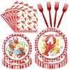 TAKEALOOKO 96 Pcs Crawfish Boil Party Supplies, Red White Crawfish