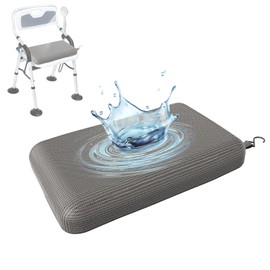 Fasjloctavty Shower Seat Cushion with Non-Slip Silicone Bottom, Shower Chair Cushion for Transfer Benches,Washable 3D Mesh Pad with Hook,Quick Drying Bathtub Chair Pad for Elderly, Pregnancy