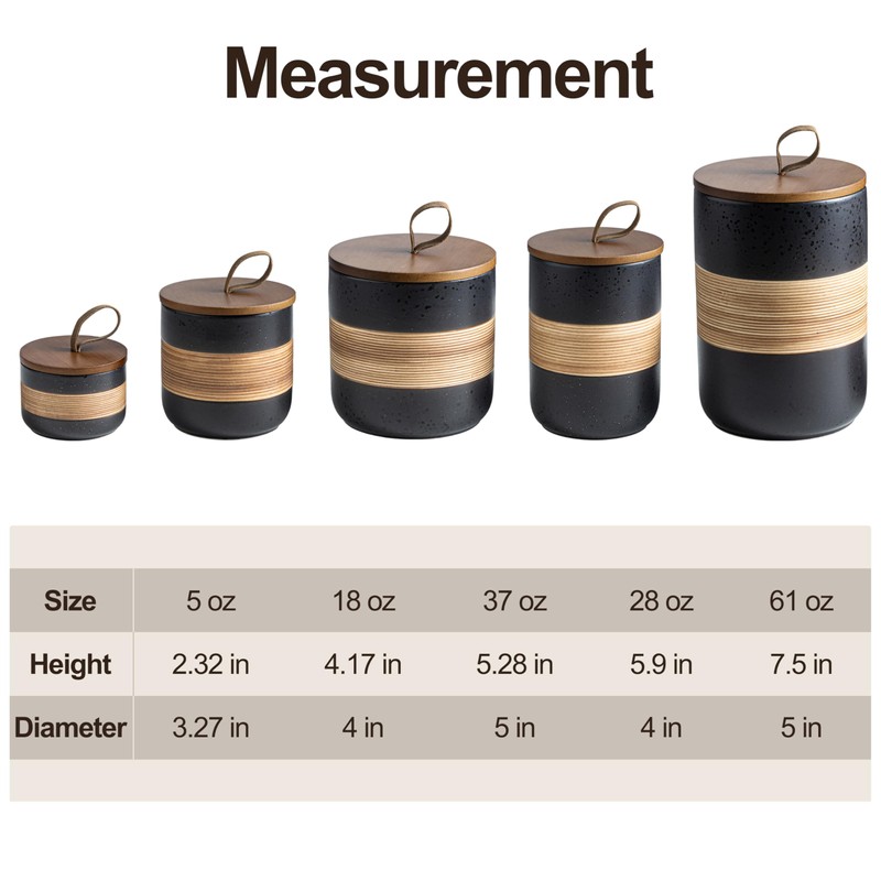 Miamolo Ceramic Jar with Lid, Coffee Container Kitchen Food Storage