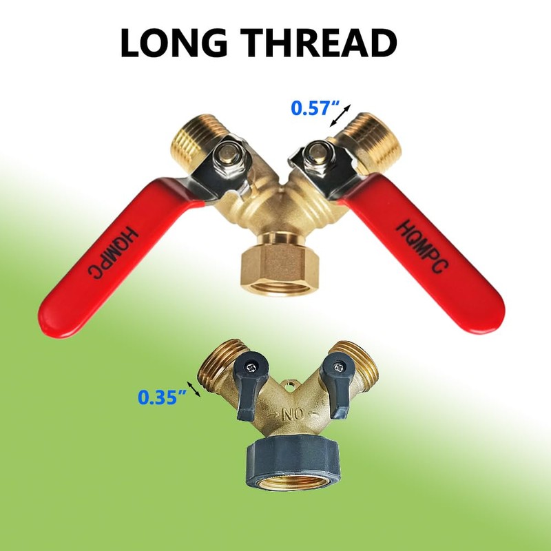 HQMPC Garden Hose Y Valve Hose Splitter Brass Hose Splitter