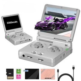 RG35XXSP Retro Handheld Game Console, 3.5 Inch IPS Screen Linux System Emulator Console Supports WiFi, Bluetooth and HDMI TV Output, 64GB 5000+ Games 30+ Emulator Emulator Handheld Console