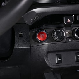 LLKUANG Silver Engine Start Stop Push Button Switch Sticker Cover for Toyota Tacoma 2016-2020 Aluminum Alloy Car Accessory… (Red)