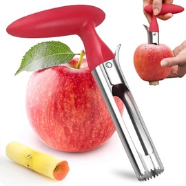 Apple Corer, Stainless Steel Apple Cutter, Stainless Steel Apple or Pear Core Remover, with Sharp Serrated Blade and Ergonomic, Handle Easy to Enucleate, Innovative Design, for Home and Kitchen
