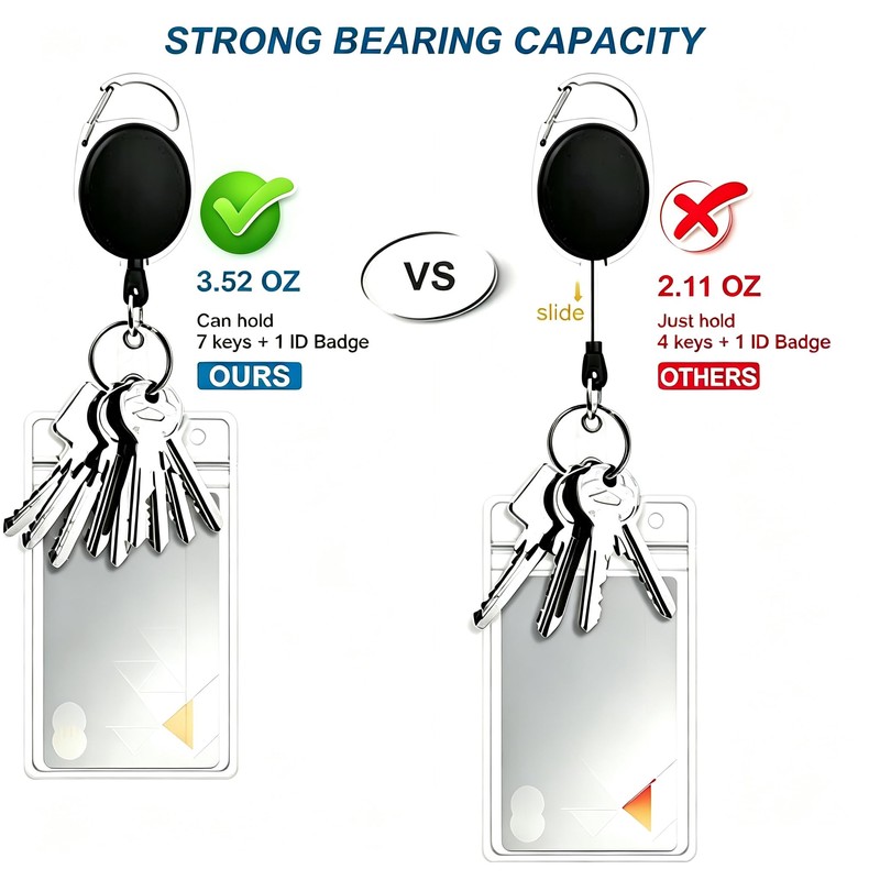 40 PCS Retractable ID Badge Reels with Belt Clip and
