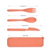 Travel Cutlery Set with Case, Portable Dark Wheat Straw Silverware