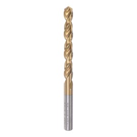 sourcing map Twisted Drill Bit 8.2 mm Titanium Coated (HSS-E) M42 High Speed Steel 8% Cobalt Straight Shaft for Stainless Steel Aluminium Alloy Metal