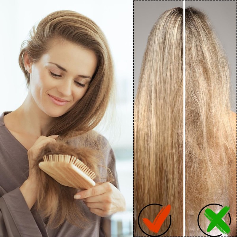 Bamboo Hair Brush, Natural Bamboo, Especially Suitable for Combing Thick